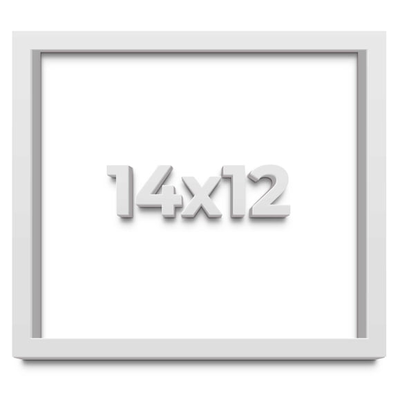 14x12 White Shadowbox Frame - Interior Size 14x12 by 1 Inches - Made to Display Items Up To 1 Inches Deep