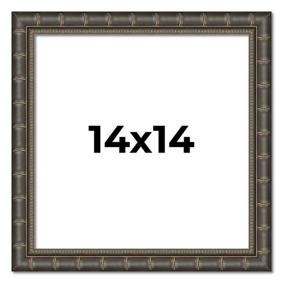 14x14 Frame Black Bamboo Solid Wood Picture Frame Width 1.5 Inches | Interior Frame Depth 0.5