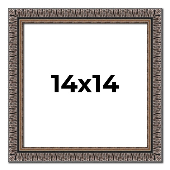 14x14 Frame Black Feather Payton Ornate Solid Wood Picture Frame Width 1.75 Inches | Interior Depth