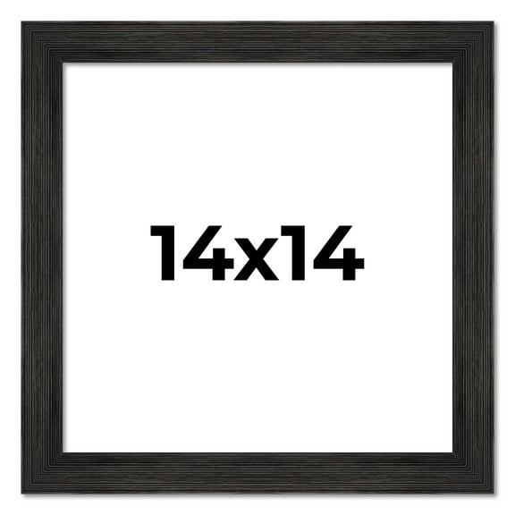 14x14 Frame Black Rustic Barnwood Solid Wood Picture Frame | 1.5 Inch Moulding Width | Includes UV