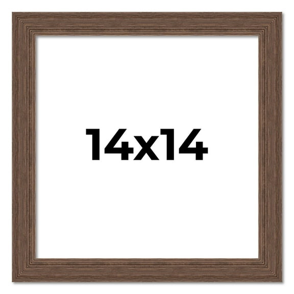 14x14 Frame Brown Distressed Barnwood Picture Frame | Rustic Farmhouse Photo Frame Includes UV