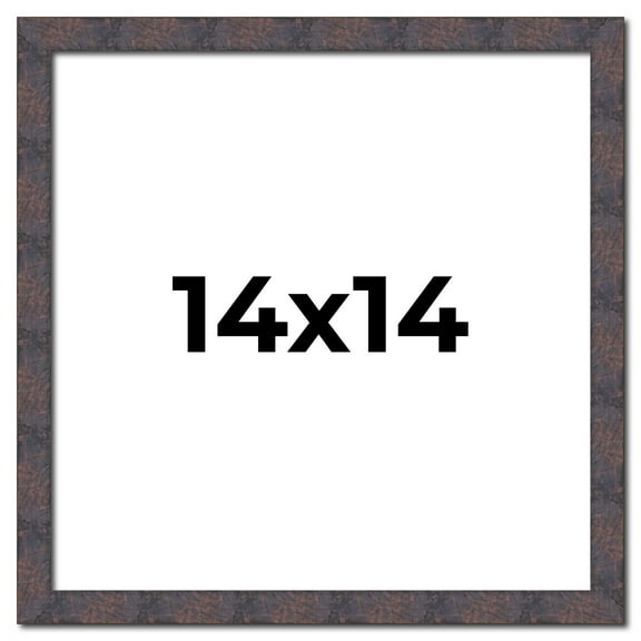 14x14 Frame Brown Rustic Lacquered Walnut Solid Wood Picture Frame Width | 0.875 Inch Moulding