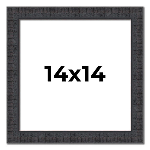 14x14 Frame Brown Rustic Solid Wood Picture Frame 1.5 Inches Wide | Interior Frame Depth 0.5 Inches