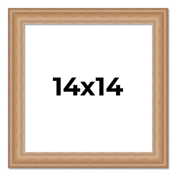 14x14 Frame Charleston Honey Brown Solid Wood Picture Frame Width 1.75 Inches | Interior Depth 0.5