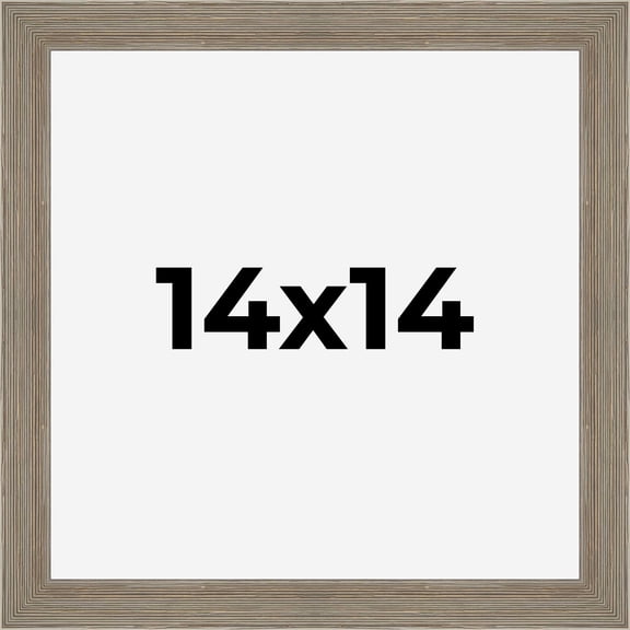 14x14 Frame Gray Barnwood Rustic Solid Wood Picture Frame | 1.5 Inch Moulding Width | Includes UV