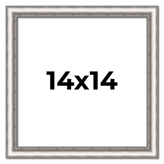14x14 Frame Silver Real Wood Picture Frame Width 1.25 Inches | Interior Frame Depth 0.5 Inches |