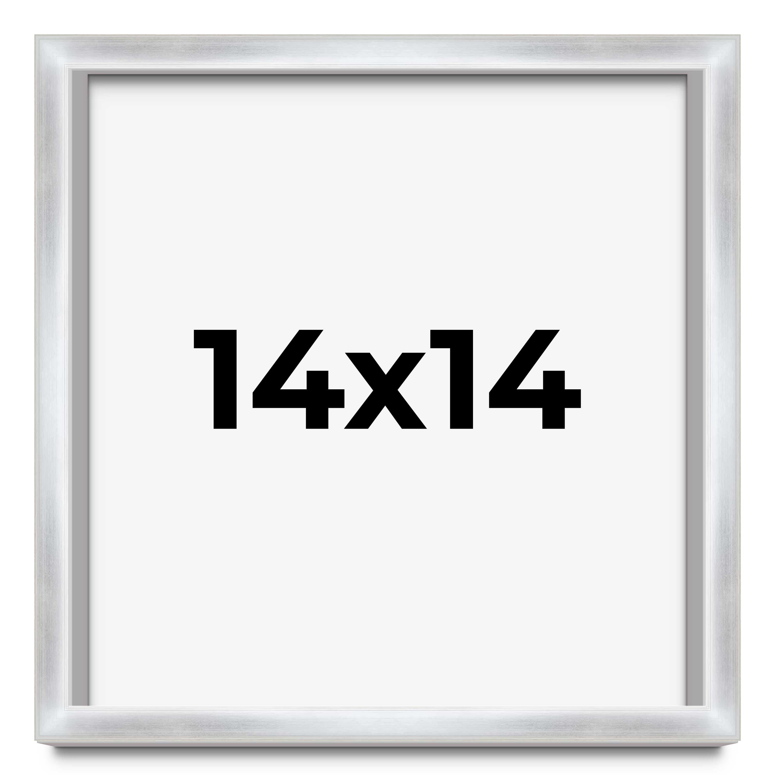 14x14 Frame Silver Whitewashed Wood Grain Solid Wood Shadow Box | 0.75 ...