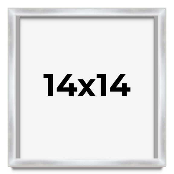 14x14 Frame Silver Whitewashed Wood Grain Solid Wood Shadow Box | 0.75 Inch Moulding Width | 0.75