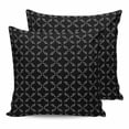 thumbnail image 1 of 14x14 Pillow Covers Set of 2, Black Morocco Throw Pillow Covers Decorative Couch Cushion Case, Geometric Leaf Diamond Lattice Abstract Microfiber Square Pillowcases for Bedroom Car Living Room, 1 of 7
