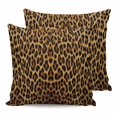 thumbnail image 1 of 14x14 Pillow Covers Set of 2, Brown Leopard Print Throw Pillow Covers Decorative Couch Cushion Case, Classic Abstract Animal Patterned Microfiber Square Pillowcases for Bedroom Car Living Room, 1 of 7