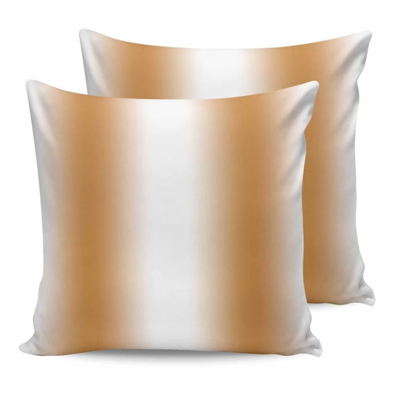 14x14 Pillow Covers Set of 2, Burnt Orange White Ombre Throw Pillow Covers Decorative Couch Cushion Case, Modern Abstract Art Farmhouse Gradient Microfiber Square Pillowcases for Bedroom Living Room