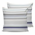 thumbnail image 1 of 14x14 Pillow Covers Set of 2, Gray Stripe Throw Pillow Covers Decorative Couch Cushion Case, Modern Abstract Art Navy Blue Striped Rustic Microfiber Square Pillowcases for Bedroom Car Living Room, 1 of 7