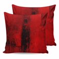 thumbnail image 1 of 14x14 Pillow Covers Set of 2, Red Throw Pillow Covers Decorative Couch Cushion Case, Retro Oil Painting Modern Abstract Art Aesthetics Microfiber Square Pillowcases for Bedroom Car Living Room, 1 of 7