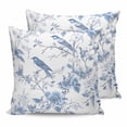 thumbnail image 1 of 14x14 Pillow Covers Set of 2, White Blue Spring Floral Throw Pillow Covers Decorative Couch Cushion Case, Summer Birds Botanical Microfiber Square Pillowcases for Bedroom Car Living Room, 1 of 7