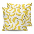 thumbnail image 1 of 14x14 Pillow Covers Set of 2, Yellow Banana Throw Pillow Covers Decorative Couch Cushion Case, Summer Tropical Fruits Watercolor Microfiber Square Pillowcases for Bedroom Car Living Room, 1 of 7