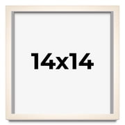 14x14 Shadow Box Cream of Wheat White Washed Display Frame | 0.875 Inches Deep Solid Wood Shadowbox