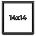 thumbnail image 1 of 14x14 Shadow Box Frame Black | 2 Inches Deep Real Wood Contemporary Shadowbox Display Frame | UV, 1 of 4