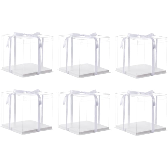 14x14x12inch clear cake box with ribbon,12inch14inch tall cake boxes ...