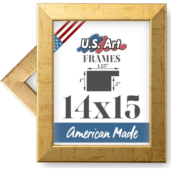14x15 Antique Flat 1.25 Inch, Smooth Wrapped Finish Wood Composite Wall Picture Frame