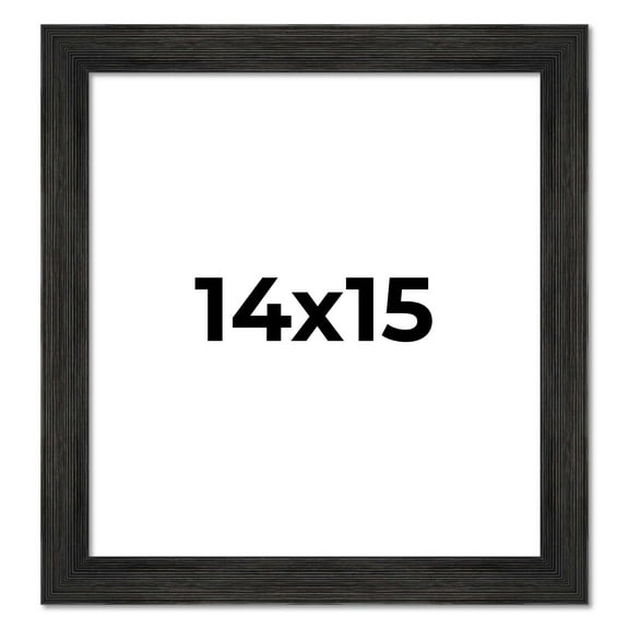 14x15 Frame Black Rustic Barnwood Solid Wood Picture Frame | 1.5 Inch Moulding Width | Includes UV