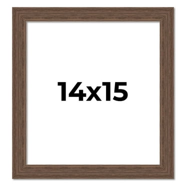 14x15 Frame Brown Farmhouse Solid Wood Picture Frame Width 1.5 Inches | Interior Frame Depth 0.5