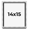 thumbnail image 1 of 14x15 Frame Brushed Silver Solid Wood Picture Frame | 0.75 Inch Moulding Width | Rabbet Depth 0.75, 1 of 5