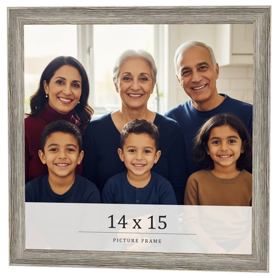 14x15 Frame Grey Solid Wood Picture Frame Width 1 Inches | Interior Frame Depth 0.5 Inches |