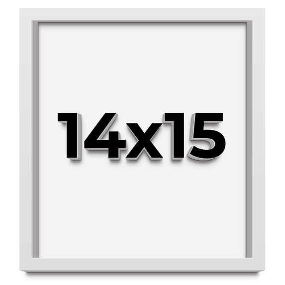 14x15 Shadow Box Frame White | 1 Inches Deep Real Wood Contemporary Shadowbox Display Frame | UV