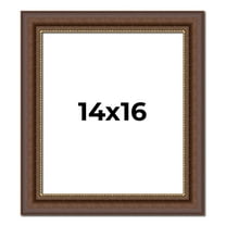 14x16 Copper and Brown Real Wood Picture Frame Width 2 inches | Interior Frame Depth 0.5 inches |