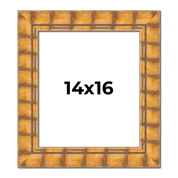14x16 Frame Beige Real Wood Picture Frame Width 3 inches | Interior Frame Depth 0.5 inches |