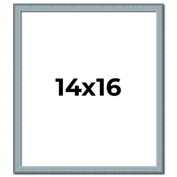 14x16 Frame Blue Scuffed Farm Board Solid Wood Picture Frame Width 0.75 Inches | Interior Depth 0.5