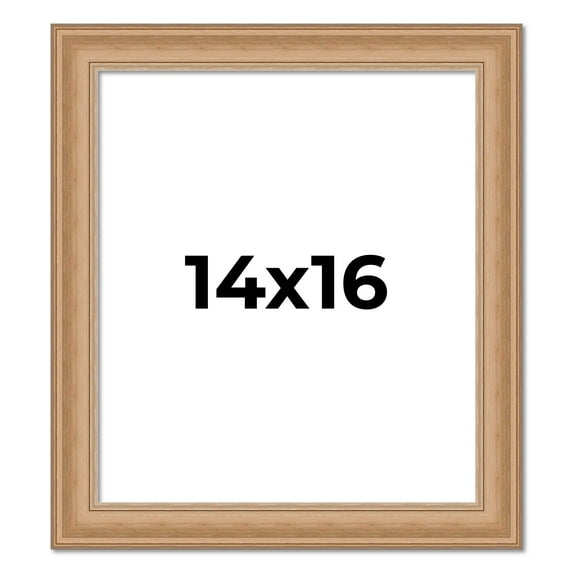 14x16 Frame Charleston Honey Brown Solid Wood Picture Frame Width 1.75 Inches | Interior Depth 0.5