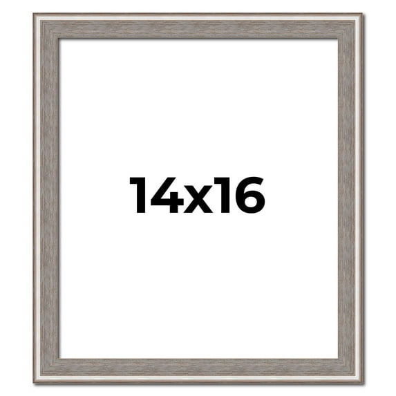 14x16 Frame Grey Real Wood Picture Frame Width 1.25 inches | Interior Frame Depth 0.5 inches | Hans