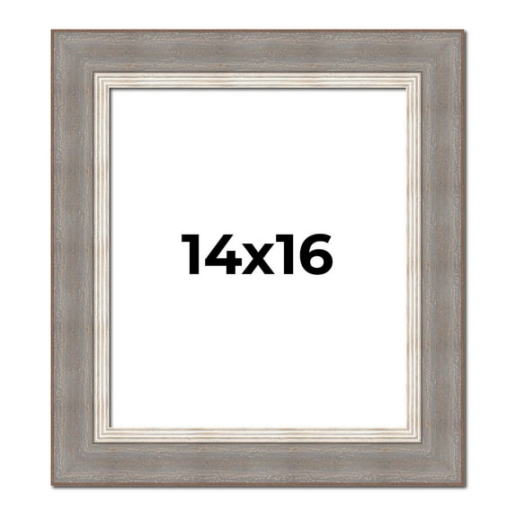 14x16 Frame Grey Real Wood Picture Frame Width 2.75 Inches | Interior Frame Depth 0.5 Inches |