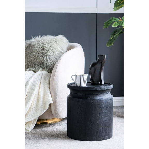 14x16 Inches Black Table with Grain / Fits Chairside