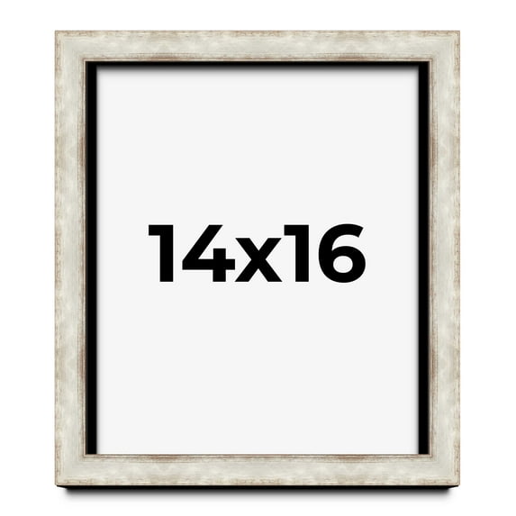 14x16 Shadow Box Frame Silver | 1.625 Inches Deep Real Wood Contemporary Shadowbox Display Frame |