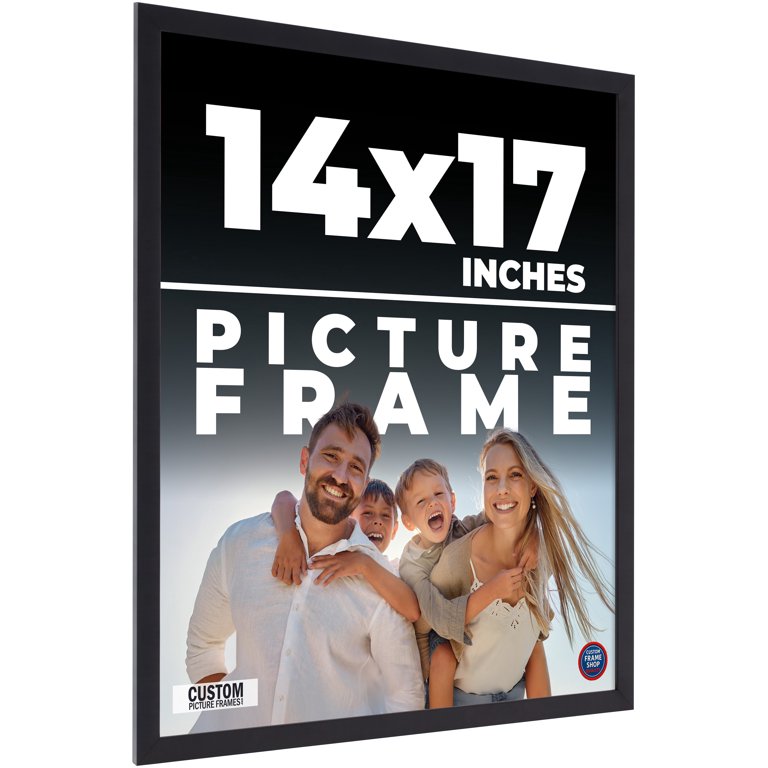 14x17 Frame Black Solid Wood Picture Frame | 0.75 Inch Moulding