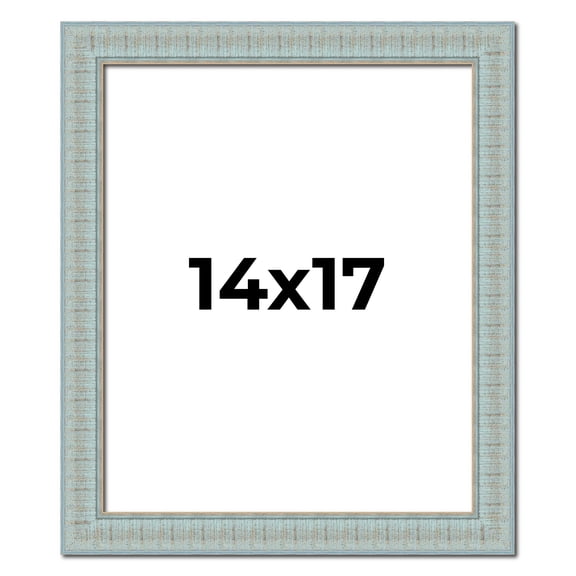 14x17 Frame Blue Teal Distressed Solid Wood Picture Frame | 1.625 Inch Moulding Width | Sonoma Blue
