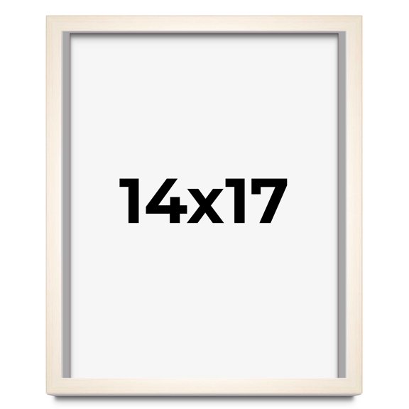 14x17 Frame White Wheat Solid Wood Picture Frame | Moulding Width 0.75 Inches | Interior Depth 0.5