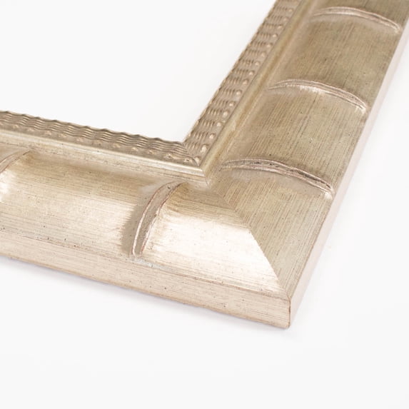 14x18 - 14 x 18 Silver Bamboo Solid Wood Frame with UV Framer's Acrylic & Foam Board Backing -