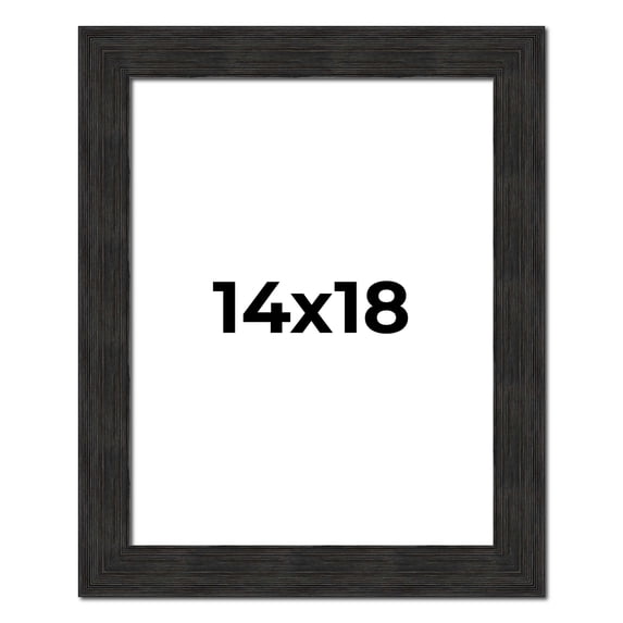 14x18 Contemporary Black Picture Frame - UV Acrylic, Foam Board Backing, Hanging Hardware