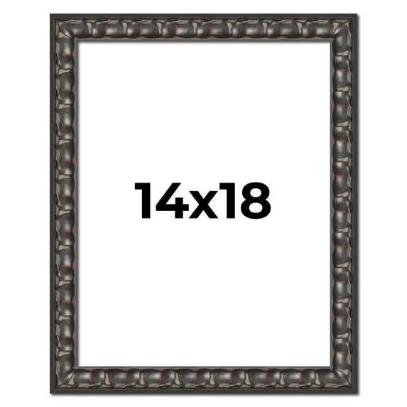 14x18 Frame Black-Brown Medieval Solid Wood Picture Frame | 1.5 Inch Moulding Width | Gotham