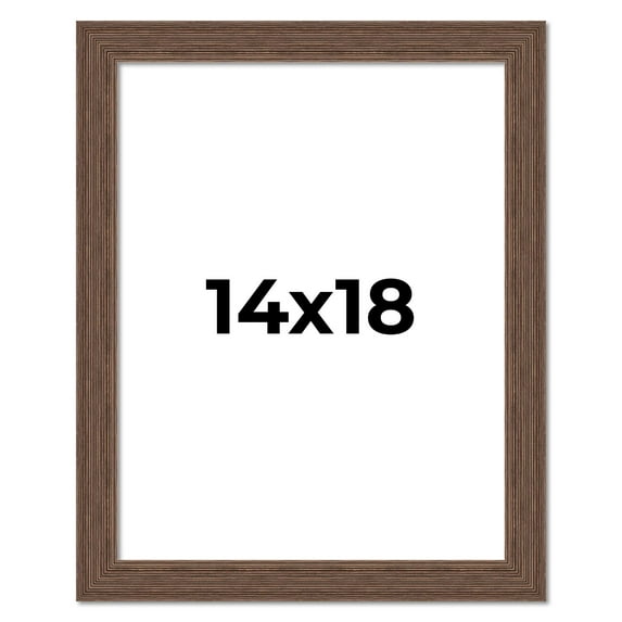 14x18 Frame Brown Farmhouse Solid Wood Picture Frame Width 1.5 Inches | Interior Frame Depth 0.5