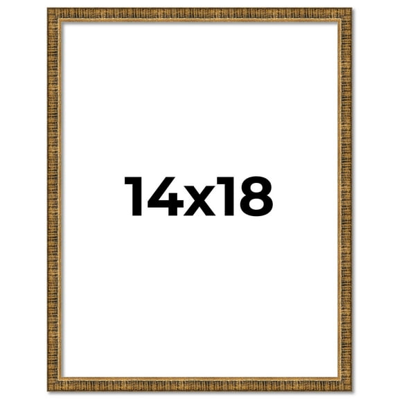 14x18 Frame Gold Picture Frame - Complete Modern Photo Frame Includes UV Acrylic Shatter Guard