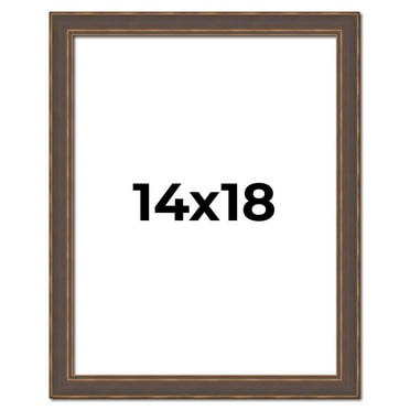 14x18 Frame Golden Caramel Solid Wood Bronze Picture Frame | 1.25 Inch Moulding Width | 0.5 Inch