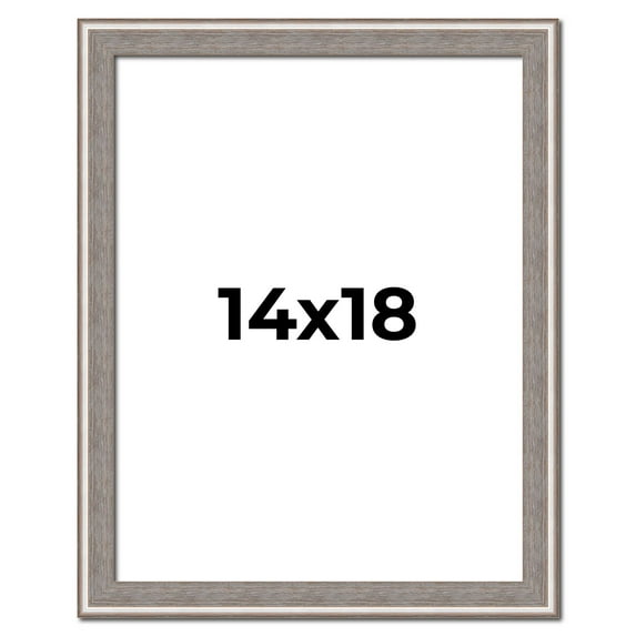14x18 Frame Grey Real Wood Picture Frame Width 1.25 inches | Interior Frame Depth 0.5 inches | Hans
