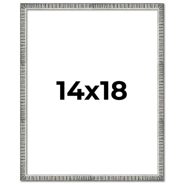 14x18 Frame Silver Picture Frame - Complete Modern Photo Frame Includes UV Acrylic Shatter Guard