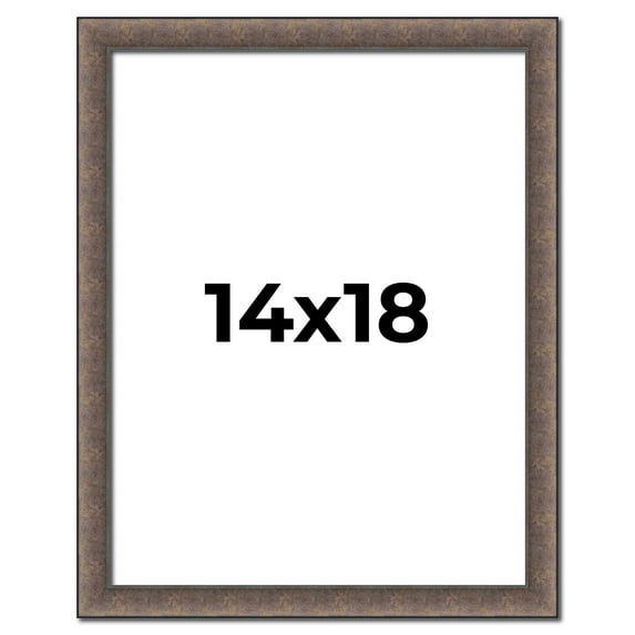 14x18 Frame Silver Real Wood Picture Frame Width 1.25 Inches | Interior Frame Depth 0.5 Inches |