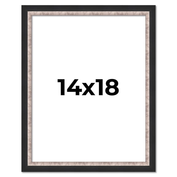 14x18 Frame Silver Real Wood Picture Frame Width 1.25 Inches | Interior Frame Depth 0.75 Inches |