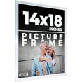 thumbnail image 1 of 14x18 Frame Silver Stainless Steel Solid Wood Picture Frame | 0.75 Inch Moulding Width | Includes, 1 of 8
